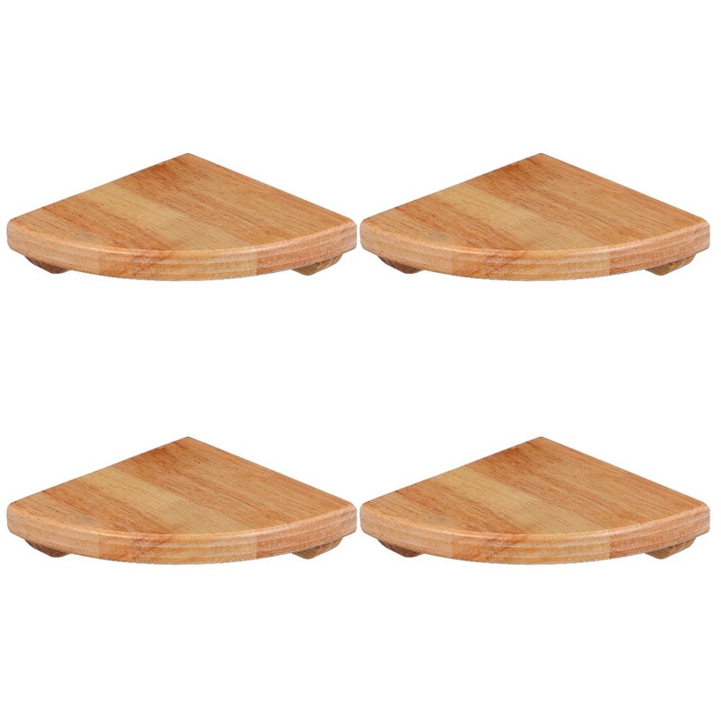 2 Sets of Wood Corner Shelf Wall Mounted Bedroom Corner Storage Rack Corner Shower Shelf - Image 3