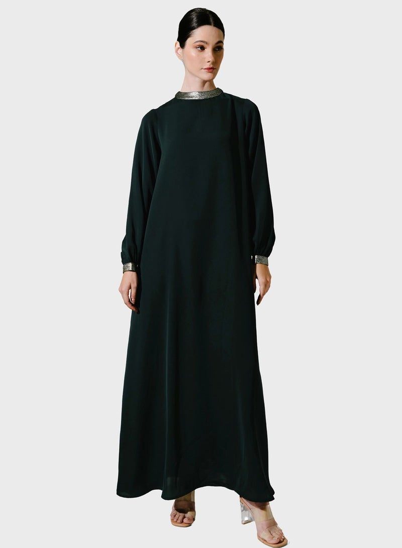 Demure Puff Sleeve Dress - Image 1