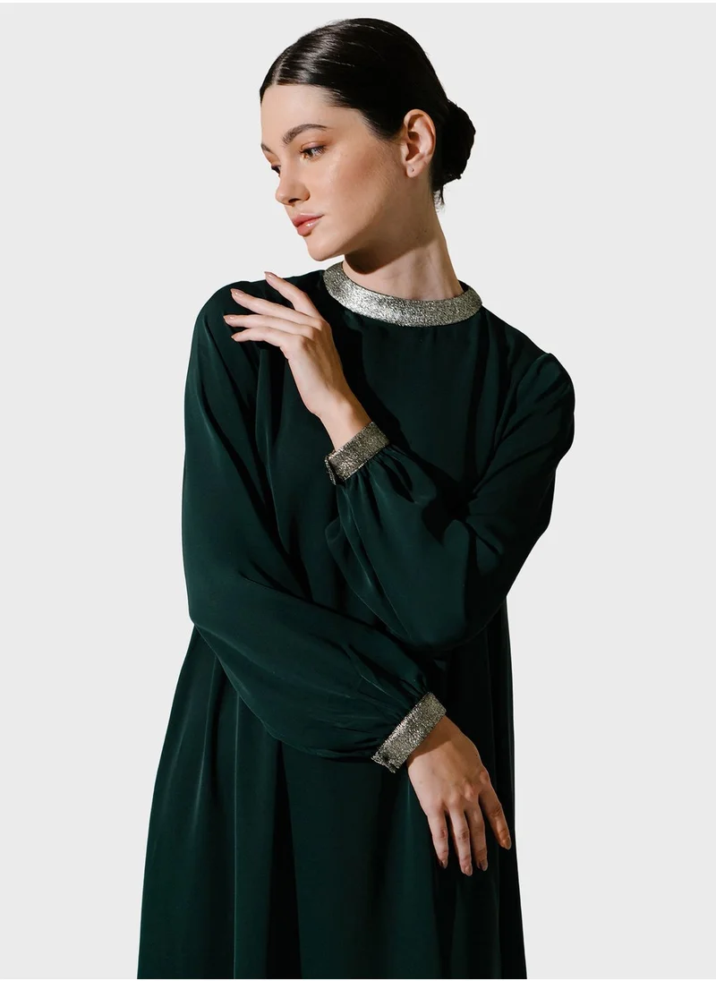 Demure Puff Sleeve Dress