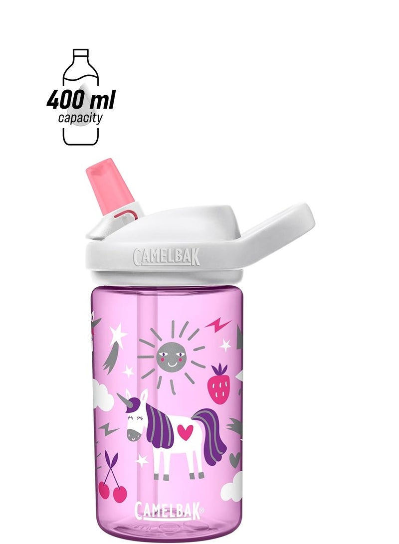 CAMELBAK Eddy Plus 14 Oz Kids Water Bottle With Tritan Renew Straw Top Leak Proof When Closed Unicorn Party - Image 1