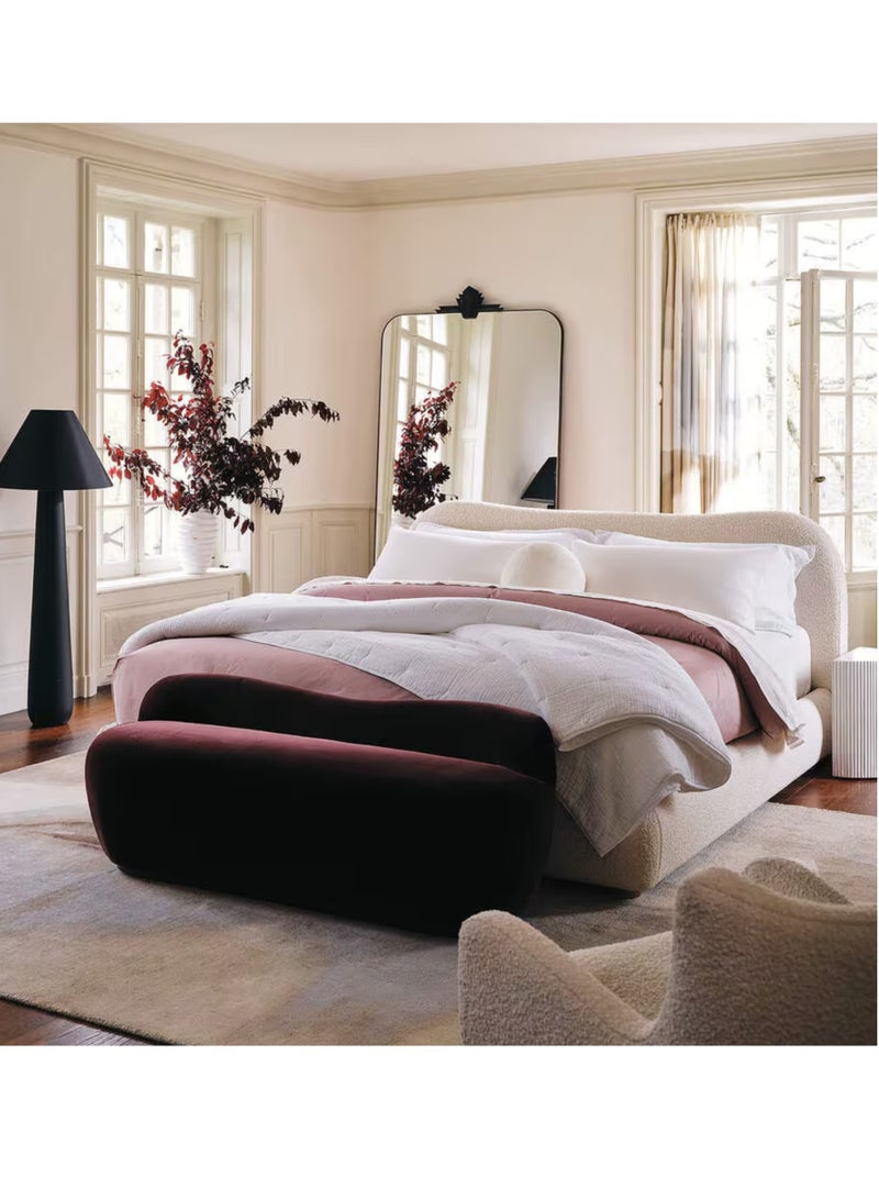 Karnak Moana-3 Bed with Upholstered Tandy Boucle Fabric – Luxurious Bedroom Decor White Queen Size 160x200cm - Image 3