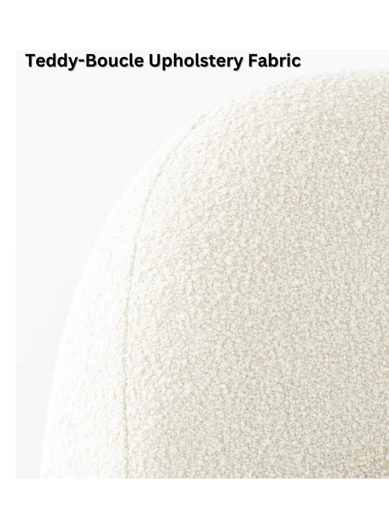 Karnak Moana-3 Bed with Upholstered Tandy Boucle Fabric – Luxurious Bedroom Decor White Queen Size 160x200cm - Image 4