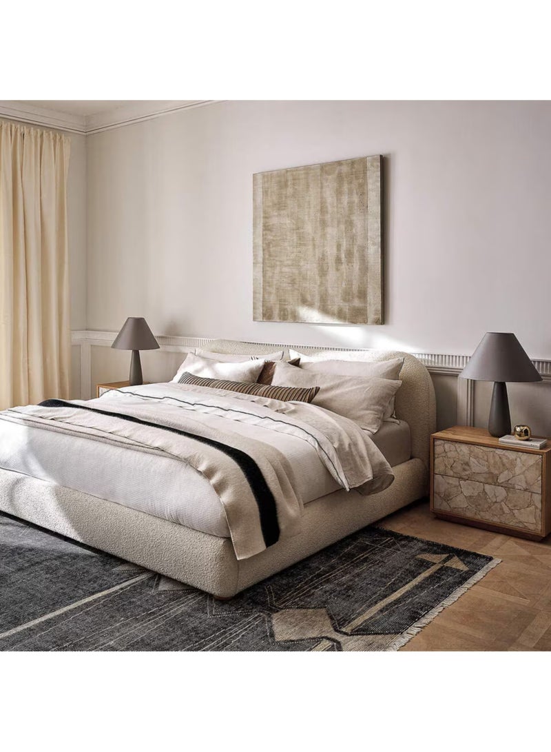Karnak Moana-3 Bed with Upholstered Tandy Boucle Fabric – Luxurious Bedroom Decor White Queen Size 160x200cm - Image 5