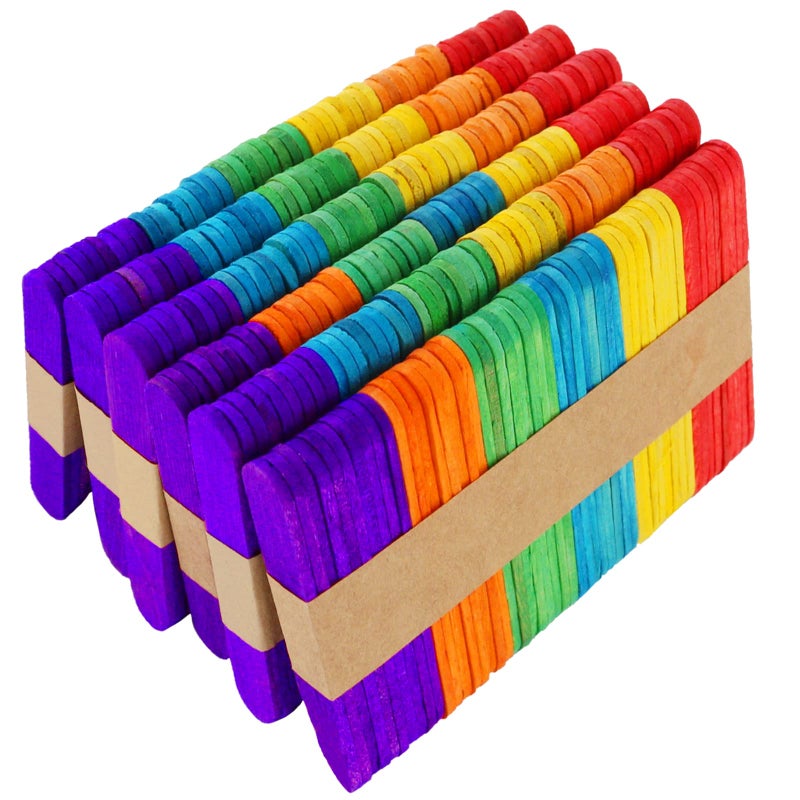 WISYOK 450PCS Colored Craft Sticks, 2.5 Inch Mini Wood Popsicle Sticks, Rainbow Craft Sticks, Ice Cream Sticks for DIY, Craft Creative Designs, Arts & Handwork - Image 5