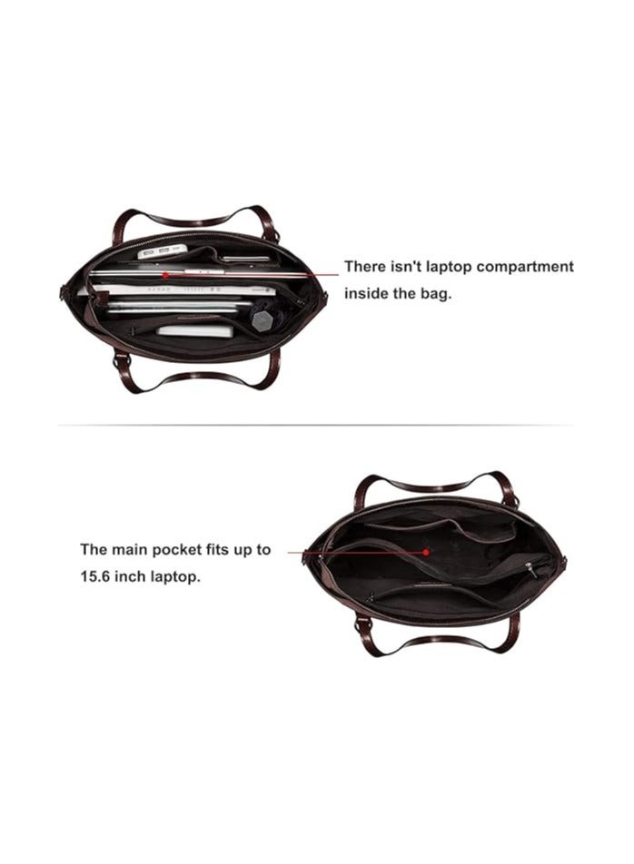 NIBEMINENT Women Genuine Leather Handbag Purse Top Handle Satchel Daily Work Tote Shoulder Bag Large Capacity  - Image 5