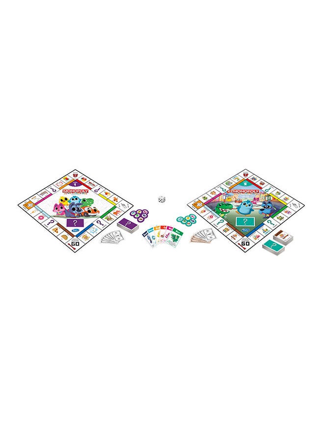 Monopoly لعبة مونوبيلي الأولى، لوحة لعبة ذات وجهين، مستويين من اللعب، أدوات تعليمية مرحة للأعمار من 4 سنوات فما فوق  - Image 1
