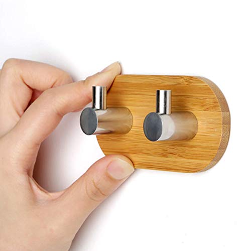 pepplo Self Adhesive Hooks Towel Holder, Wall Mount Hook for Bathroom Home Kitchen Bedroom Coats Hats Keys Stick Hook Hanger - 1PCS(B - Double Hook) - Image 1