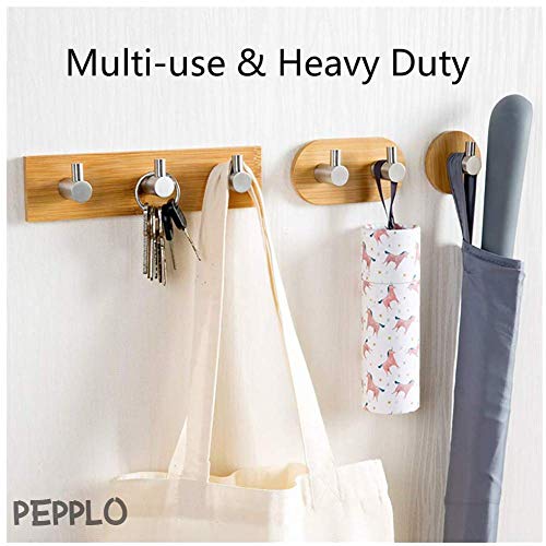 pepplo Self Adhesive Hooks Towel Holder, Wall Mount Hook for Bathroom Home Kitchen Bedroom Coats Hats Keys Stick Hook Hanger - 1PCS(B - Double Hook) - Image 5