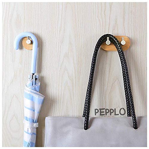 pepplo Self Adhesive Hooks Towel Holder, Wall Mount Hook for Bathroom Home Kitchen Bedroom Coats Hats Keys Stick Hook Hanger - 1PCS(B - Double Hook) - Image 4