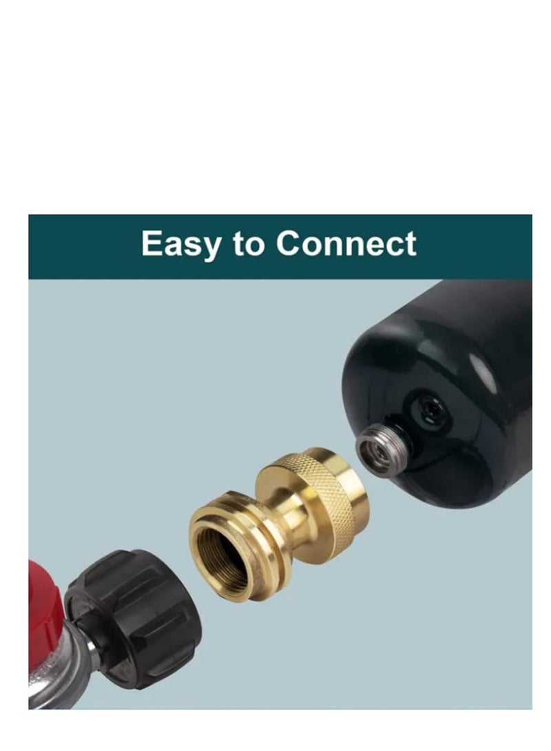 Y&D 1lb Propane Tank Adapter for Disposable Throwaway Cylinder 20lb to Converter Fill 1 Pound Bottles from Easy Use Solid Brass - Image 2