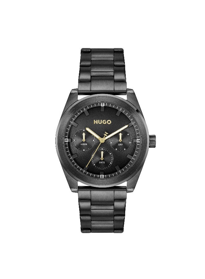 HUGO #BRIGHT SPORT Men's Quartz Watch with Black Dial and Black Stainless Steel Bracelet - 1530426 - Image 2