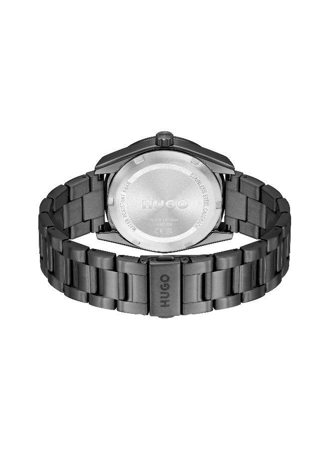 HUGO #BRIGHT SPORT Men's Quartz Watch with Black Dial and Black Stainless Steel Bracelet - 1530426 - Image 3