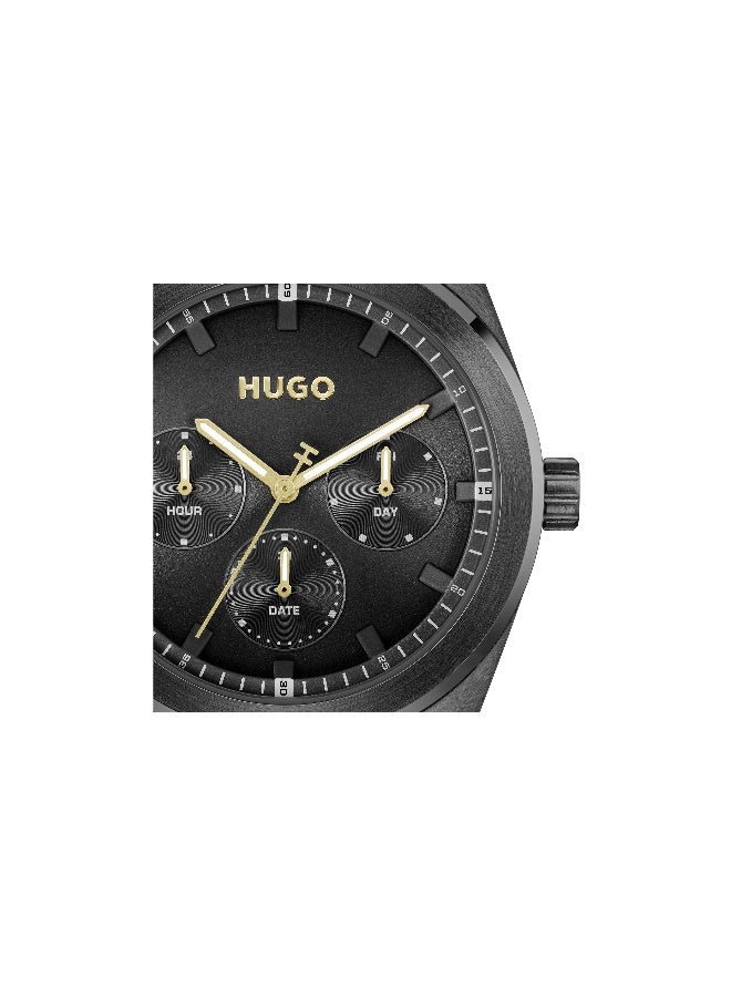 HUGO #BRIGHT SPORT Men's Quartz Watch with Black Dial and Black Stainless Steel Bracelet - 1530426 - Image 4
