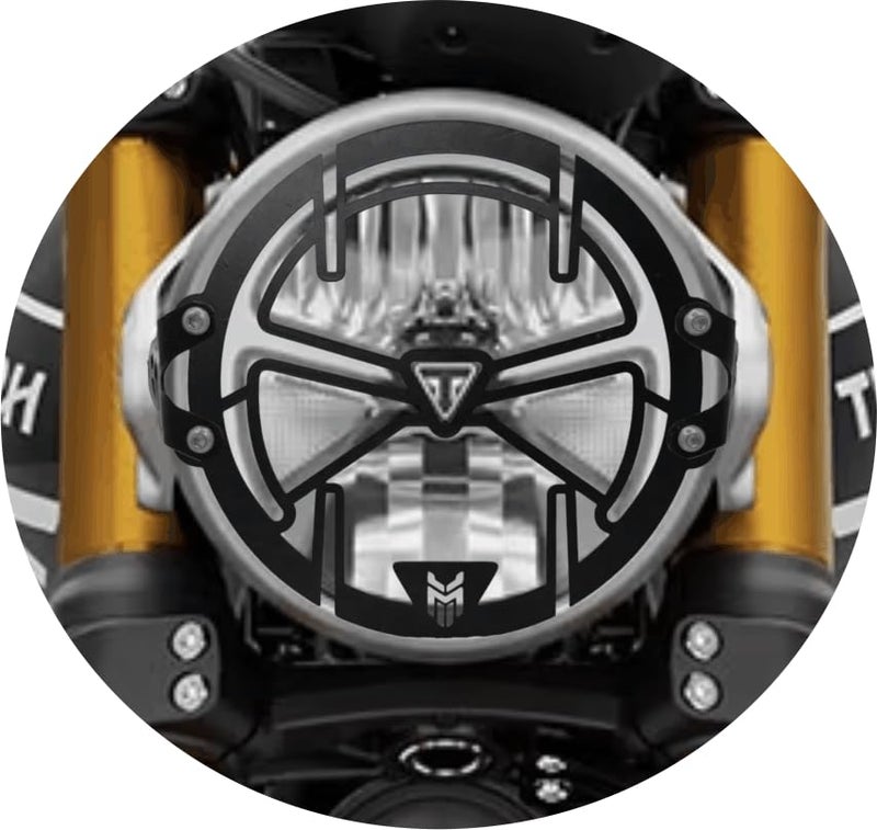 Milachin Triumph Speed 400 Headlight Grill Modern Headlight Protector Guard Motorcycle Accessories (Black) Suitable for Triumph Speed 400 Design Without Batch ^^. - Image 3