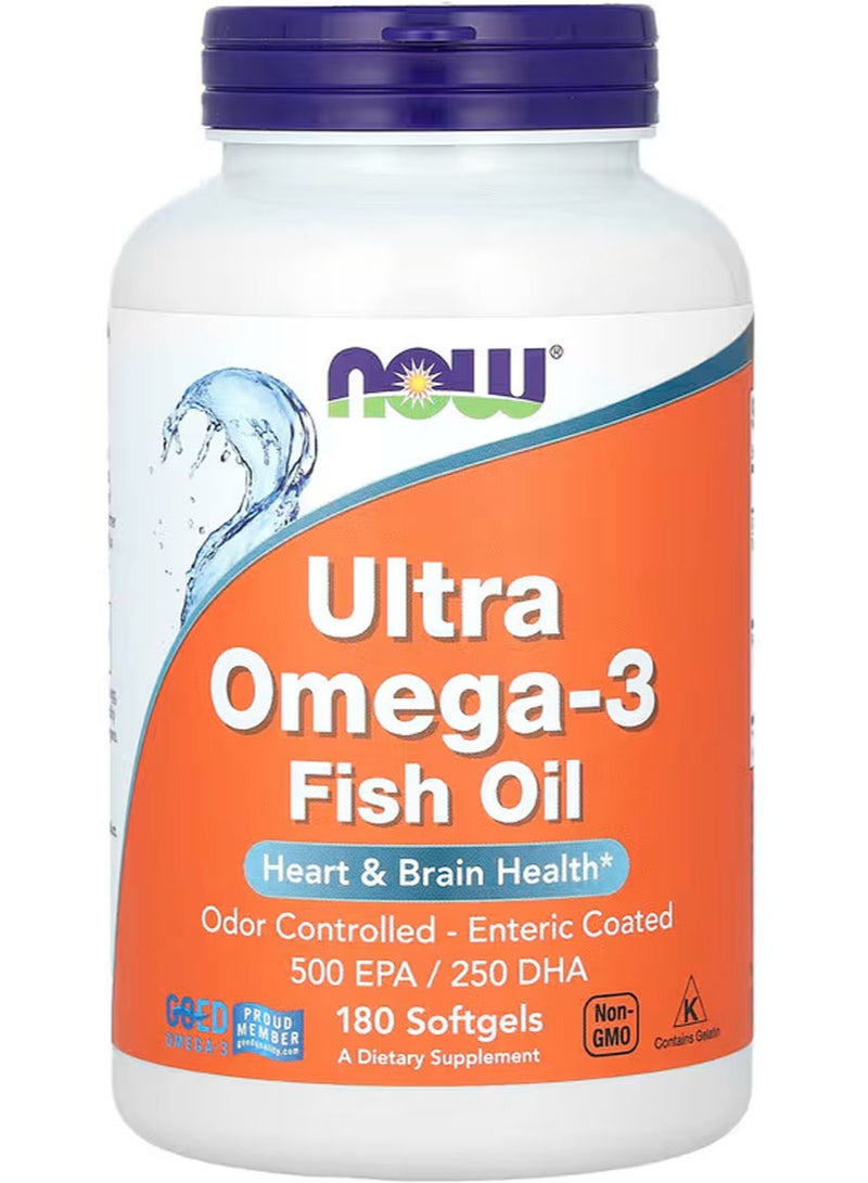 now Ultra Omega-3 Fish Oil, 180 Softgels - Image 1
