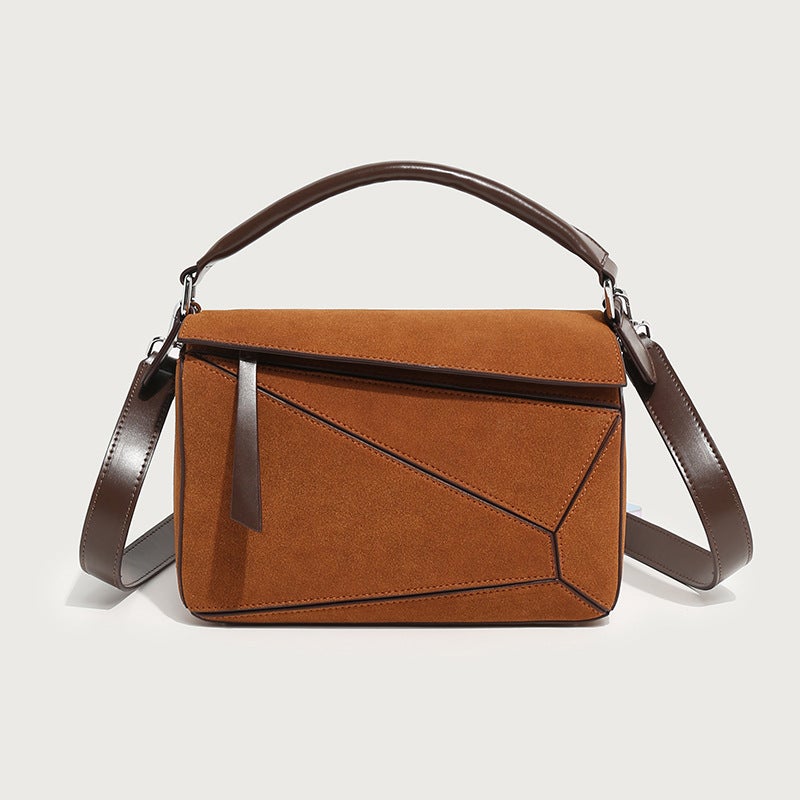 2024 Women'S Bag Mini Geometric Bag Soft Leather Pillow Bag Shoulder Crossbody Bag Stitching Diamond Plaid Handbag - Image 1