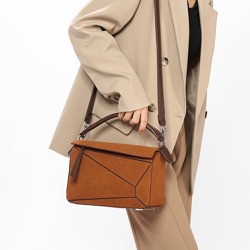 2024 Women'S Bag Mini Geometric Bag Soft Leather Pillow Bag Shoulder Crossbody Bag Stitching Diamond Plaid Handbag - Image 5