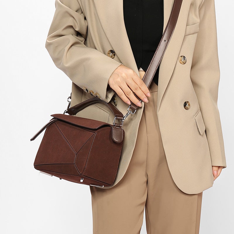 2024 Women'S Bag Mini Geometric Bag Soft Leather Pillow Bag Shoulder Crossbody Bag Stitching Diamond Plaid Handbag - Image 2