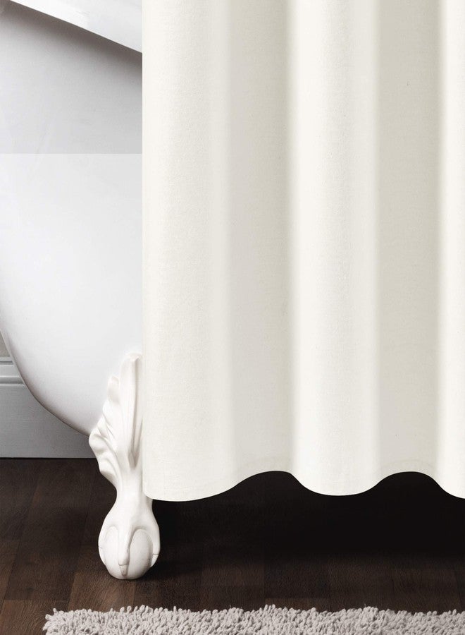 Lush Decor Stitched Woven Stripe Yarn Dyed Cotton Shower Curtain, 72" x 72", Ivory & Black - Image 5