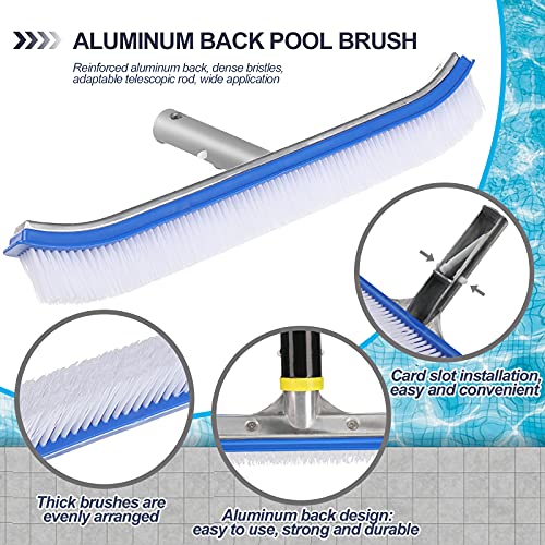 FLY HAWK Swimming Pool Wall Tile Brush,18" Polished Aluminum Back Pool Scrub Brush Head Designed for Cleans Walls, Tiles & Floors, Nylon Bristles Algae Pool Brush Head with EZ Clips - Image 5