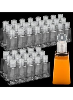 Travel Bottles Empty, 50 Pcs Travel Size Bottles 1oz Plastic Small Bottles, 30 ml Mini Bottles, Empty Clear Trapezoidal Portable Travel Bottle with Flip Cap for Liquid, Lotions, Toner, Body Soap