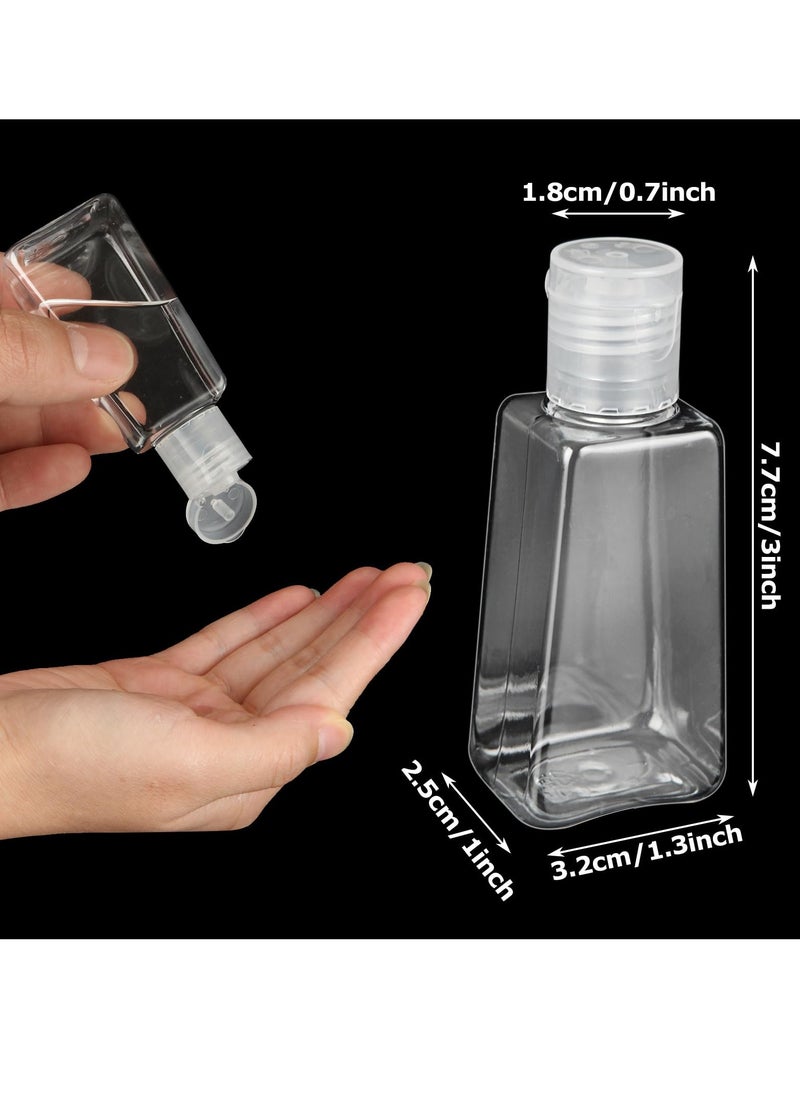 Excefore - Travel Bottles Empty, 50 Pcs Travel Size Bottles 1oz Plastic Small Bottles, 30 ml Mini Bottles, Empty Clear Trapezoidal Portable Travel Bottle with Flip Cap for Liquid, Lotions, Toner, Body Soap - Image 1