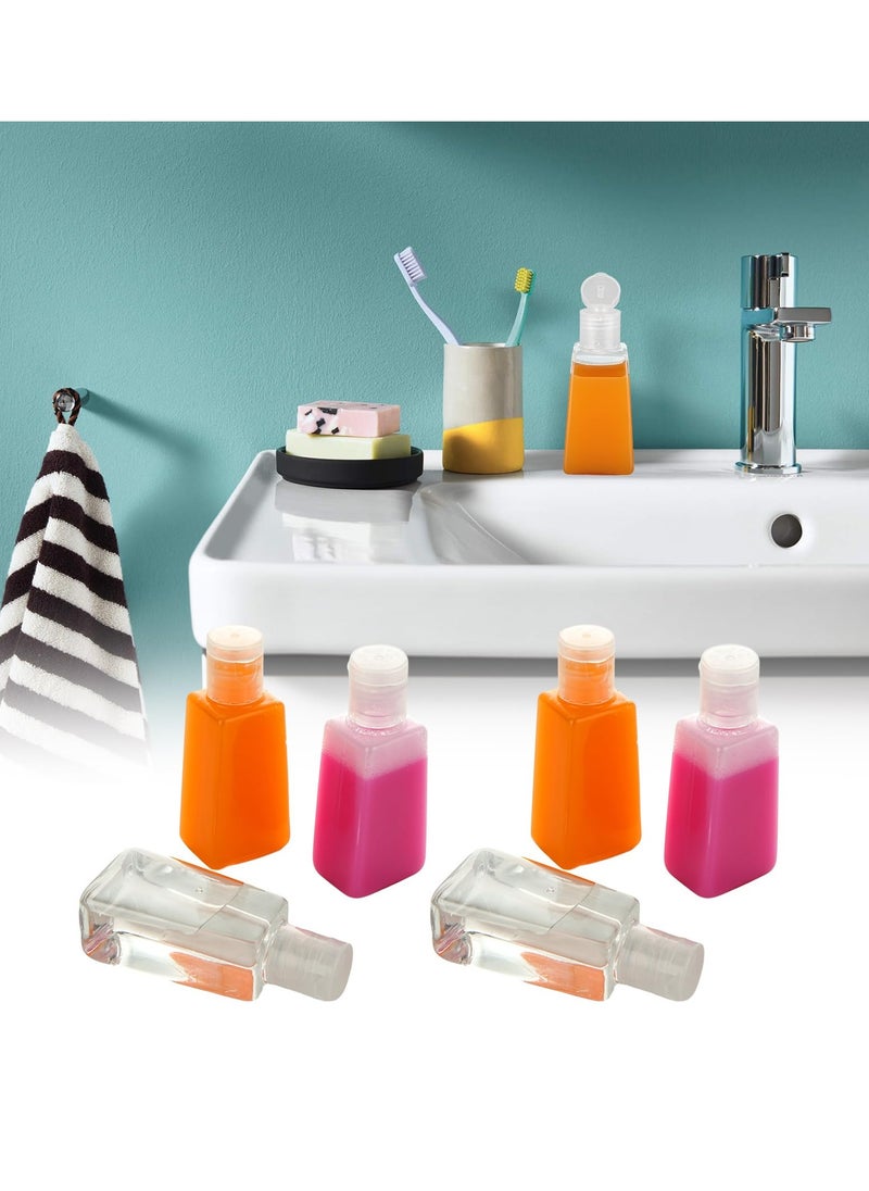 Excefore - Travel Bottles Empty, 50 Pcs Travel Size Bottles 1oz Plastic Small Bottles, 30 ml Mini Bottles, Empty Clear Trapezoidal Portable Travel Bottle with Flip Cap for Liquid, Lotions, Toner, Body Soap - Image 1