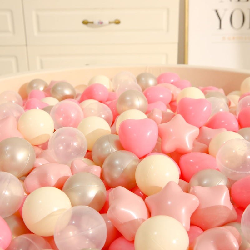 Trendplay Ball Pit Balls Stars: أشكال مختلفة - مزج أشكال النجوم للأطفال مثالية للحفلات اللون الأزرق اللون الأزرق الأبيض الرمادي 50 100 200 500 (Mix Pink 100) - Image 4