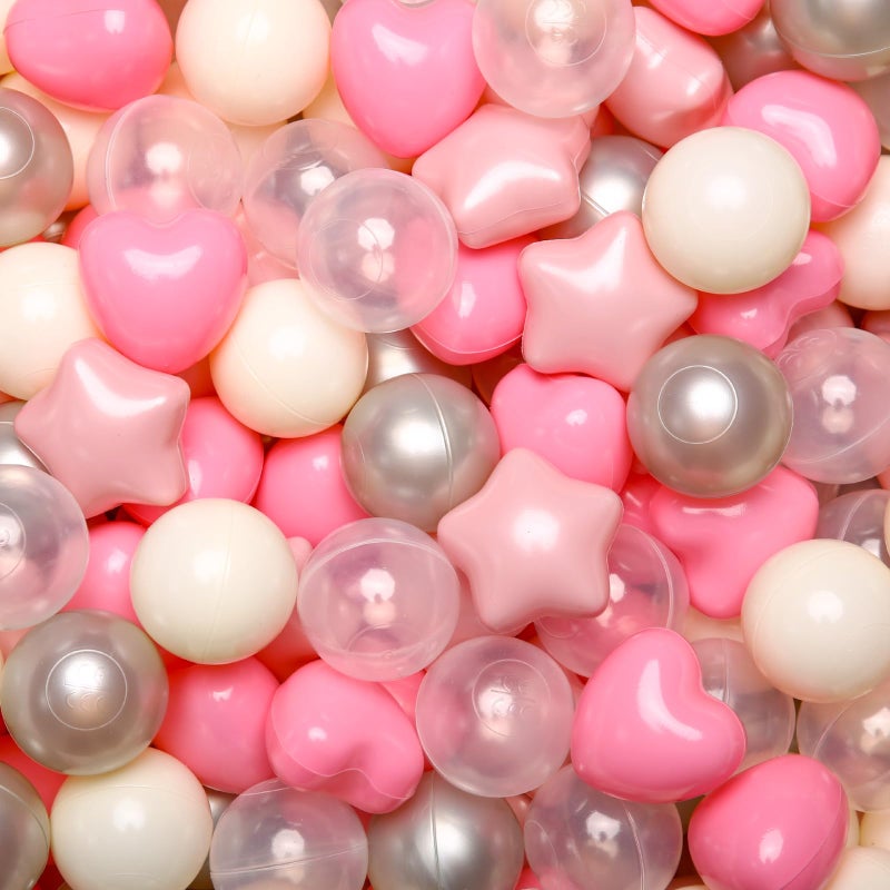Trendplay Ball Pit Balls Stars: أشكال مختلفة - مزج أشكال النجوم للأطفال مثالية للحفلات اللون الأزرق اللون الأزرق الأبيض الرمادي 50 100 200 500 (Mix Pink 100) - Image 1