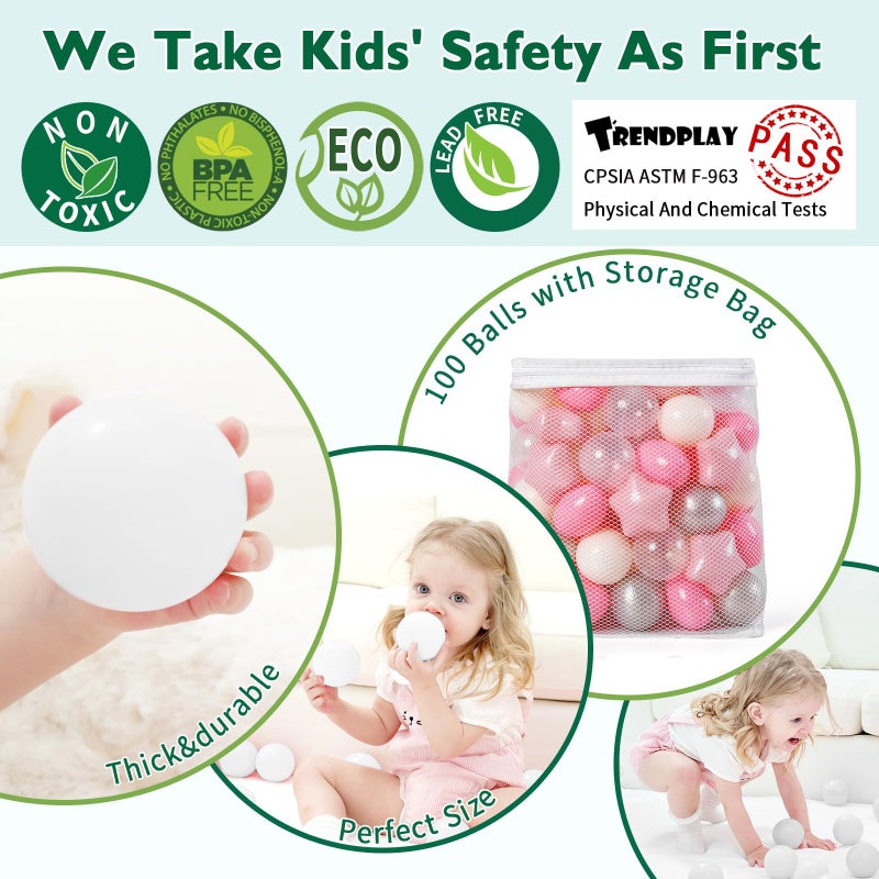 Trendplay Ball Pit Balls Stars: أشكال مختلفة - مزج أشكال النجوم للأطفال مثالية للحفلات اللون الأزرق اللون الأزرق الأبيض الرمادي 50 100 200 500 (Mix Pink 100) - Image 3