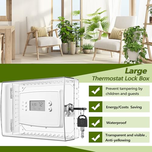 TRJ Thermostat Lock Box with Key, Large Thermostat Cover with Lock for Thermostat on Wall, AC Control Lock Box Cover with Key, Air Conditioner Lockbox Fits Thermostats 4" H x 6" W or Smaller - Image 4