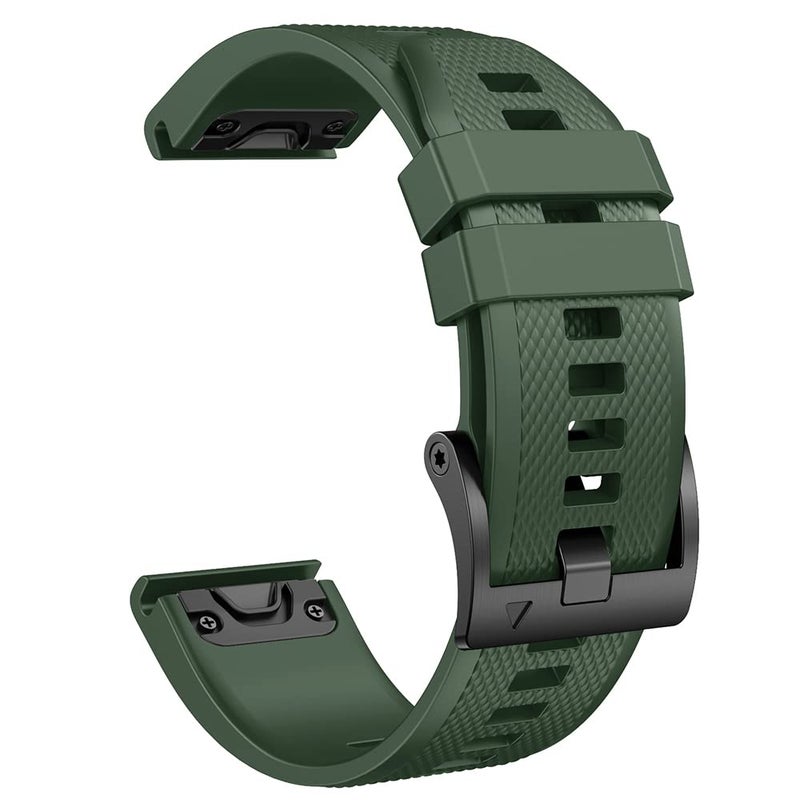 ANCOOL حزام ANCOOL لساعات Fenix 7X / Fenix 6X Pro / Fenix 5X بحجم 26 مم متوافق مع Fenix 6X / Fenix 7X Pro / Fenix 3 (أخضر عسكري) - Image 1