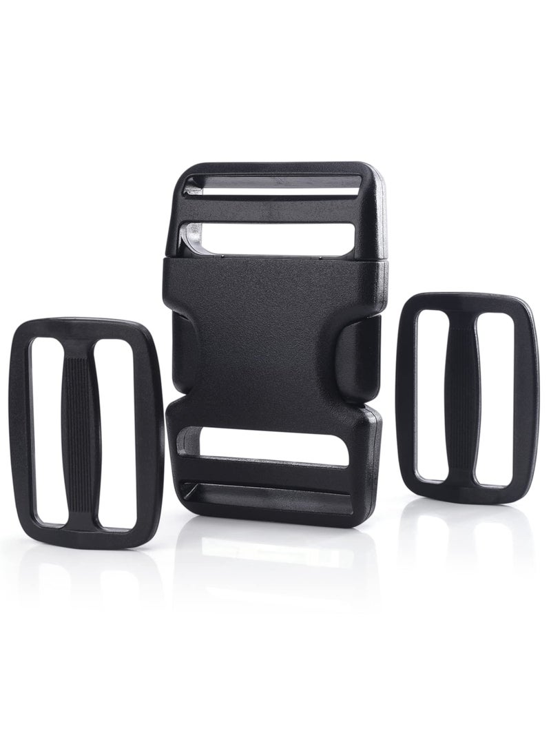 CooBigo CooBigo 6 Sets Plastic Buckle for Strap 112 Side Release Buckle Clip for Luggage Nylon Strap Webbing Buckle Backpack Clip Replacement Dual Adjustable 6 Buckles 12 TriGlide Slider 