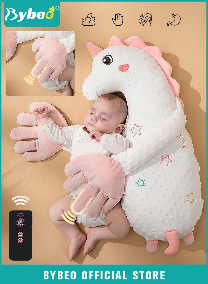 Bybeo Baby Sleep Soothing Doll with Automatic Soothing Palm, Newborn Patting Pillow, Baby Sleep Soother, Baby Sleeping Nursing Pillow with Remote Control, Infant Exhaust Pillow for Startle Prevention,Cute Shape  - Image 1