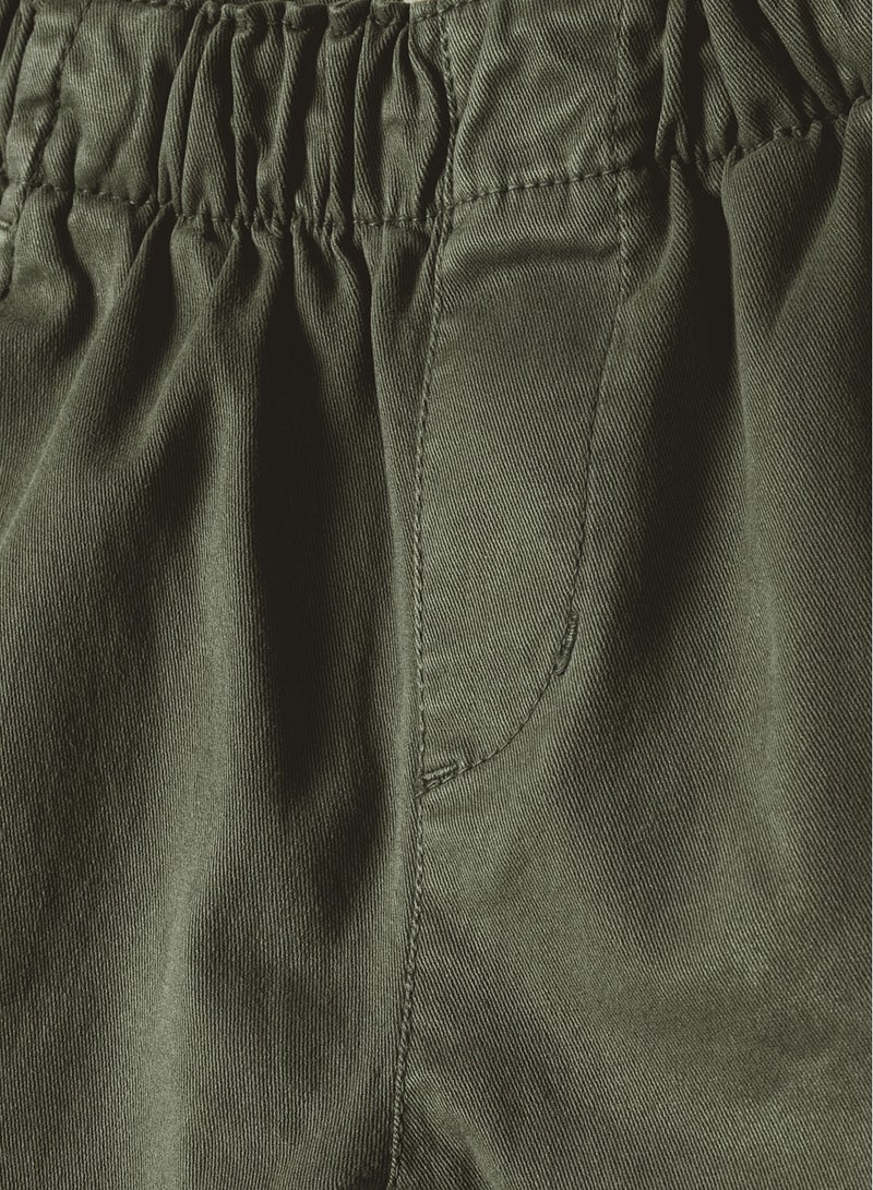 MINOTI Kids' Twill Cargo Trousers with Elastic Waist and Cuffed Ankles  - Image 3