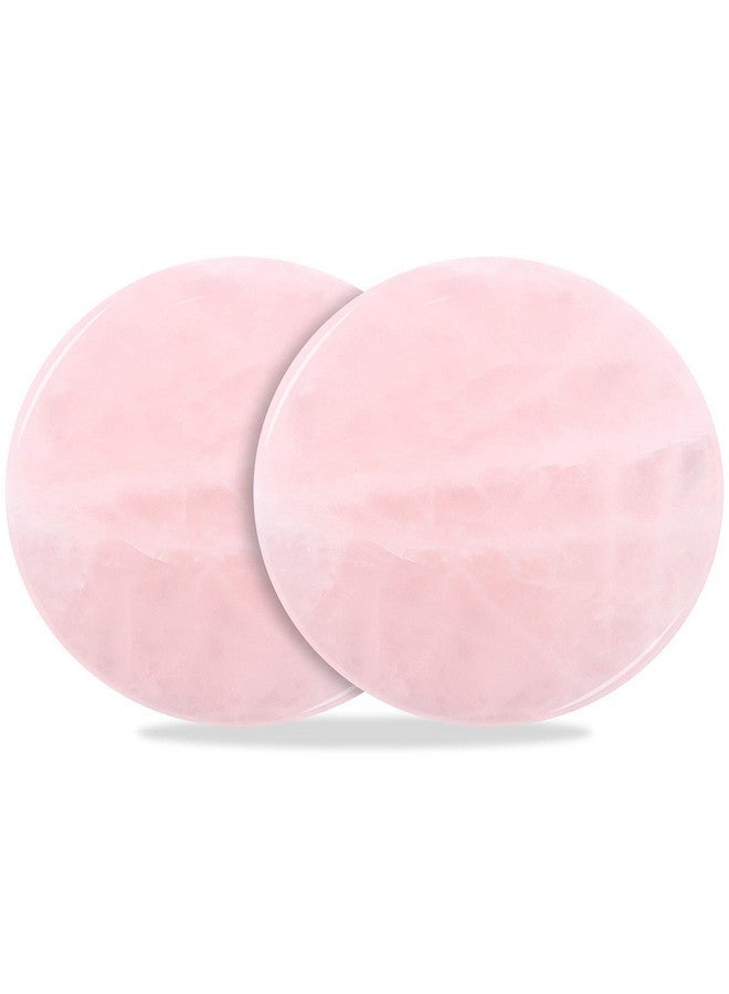 Bememo 2 Pieces Jade Stone For Lash Glue Eyelash Extension Round Jade Stone Lash Glue Holders Adhesive Pallet Fake Eye Lash Holder Base 2 Inch (Pink) - Image 2