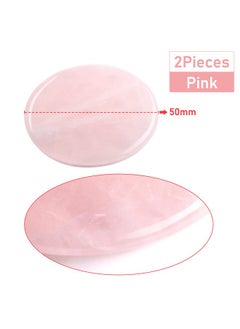 Bememo 2 Pieces Jade Stone For Lash Glue Eyelash Extension Round Jade Stone Lash Glue Holders Adhesive Pallet Fake Eye Lash Holder Base 2 Inch (Pink)  - Image 3