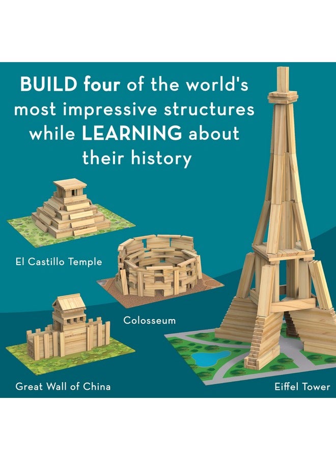 Mindware - MindWare KEVA Models Monuments - 154 Wooden Building Planks & Step-by-Step Instructions to Build Iconic World Landmarks - Image 1