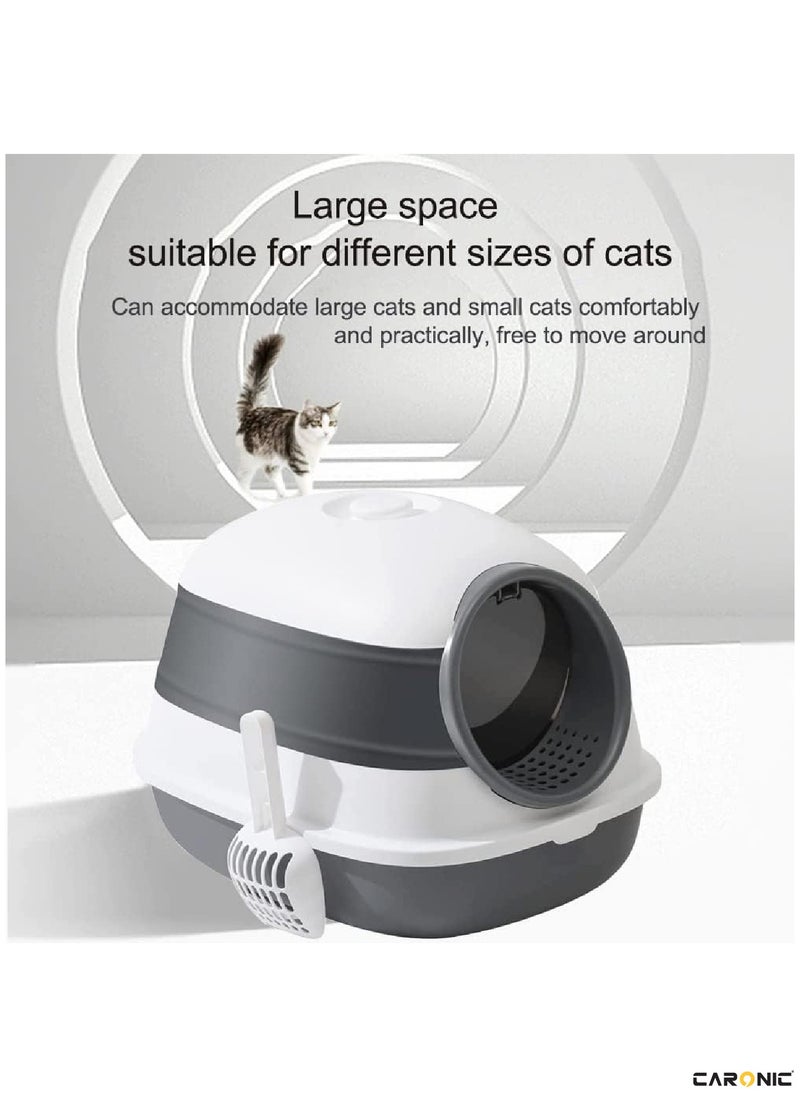 CARONIC - Pet Litter Box Foldable With Litter scoop Portable Closed Splash proof Easy To Clean - Image 1