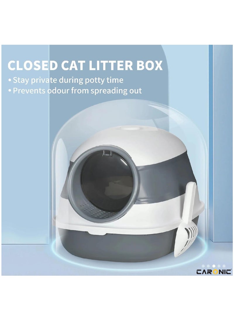 CARONIC - Pet Litter Box Foldable With Litter scoop Portable Closed Splash proof Easy To Clean - Image 1