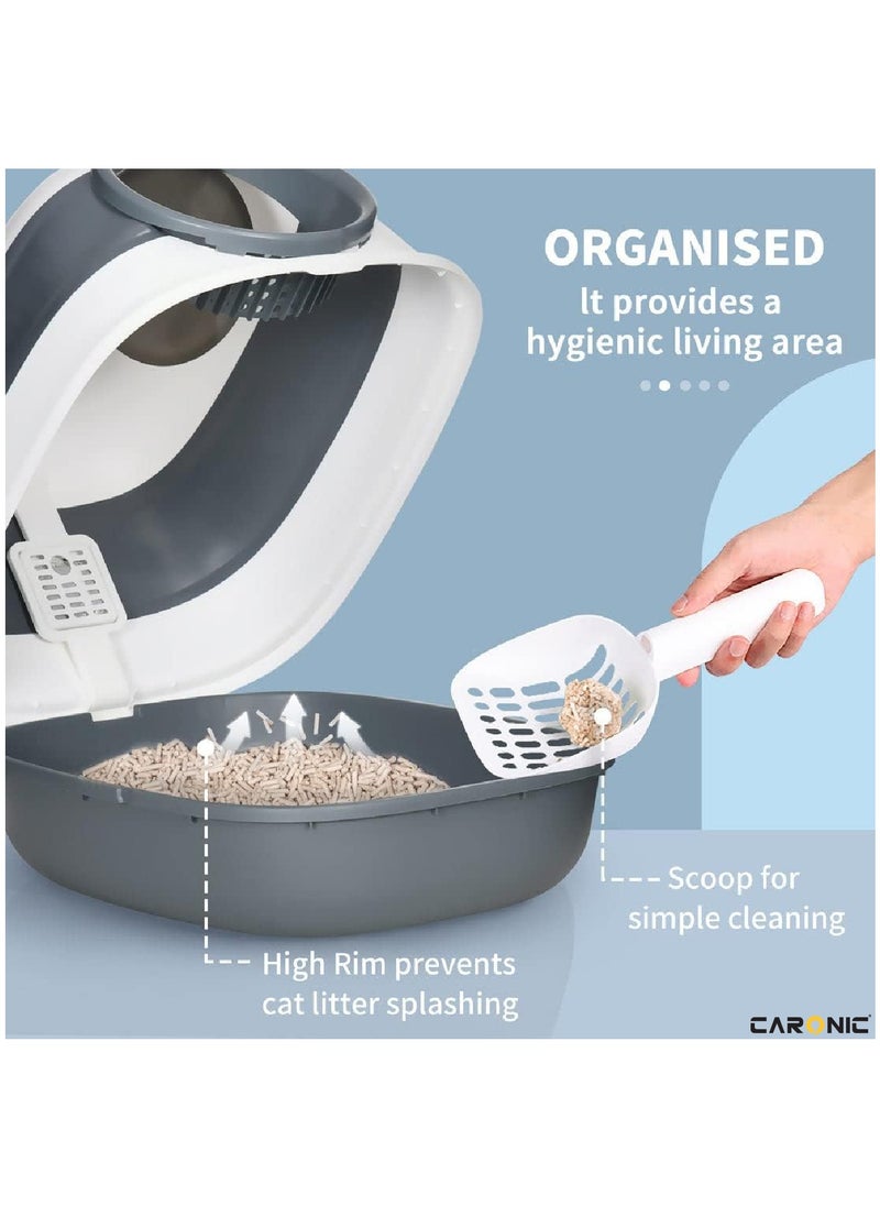 CARONIC - Pet Litter Box Foldable With Litter scoop Portable Closed Splash proof Easy To Clean - Image 1