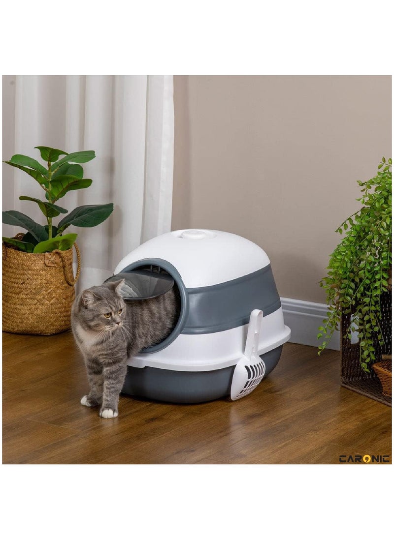 CARONIC - Pet Litter Box Foldable With Litter scoop Portable Closed Splash proof Easy To Clean - Image 1