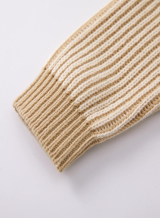 PureBorn كارديجان أطفال صغار من بيوربورن بأزرار سترة قطنية بأكمام طويلة جاكيت للخريف والربيع بني 6-12 شهر - Image 5