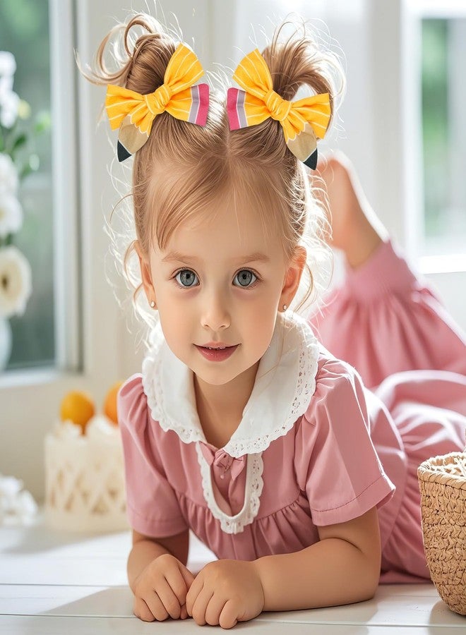 JANYUN 4 Pcs Pencil Hair Bows Clips, Back to School Hair Bows Clip Cute Yellow Pencil Clips for Kindergarten Girls Students Toddler Teacher Hair Accessories Graduation Season Decor - Image 4