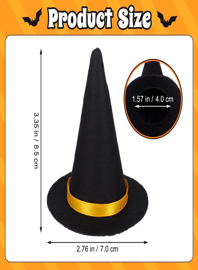 BESTOYARD 10Pcs Mini Witch Hats - Black Felt Wine Bottle Covers Cute Halloween Decorations for Parties Craft Projects and Cosplay Events - Image 2