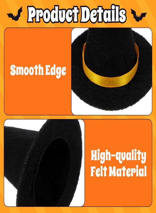 BESTOYARD 10Pcs Mini Witch Hats - Black Felt Wine Bottle Covers Cute Halloween Decorations for Parties Craft Projects and Cosplay Events - Image 5