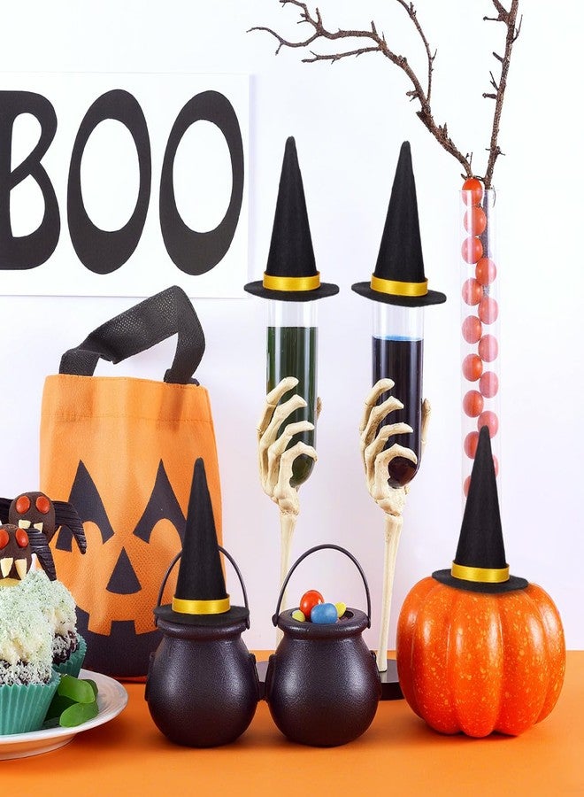 BESTOYARD 10Pcs Mini Witch Hats - Black Felt Wine Bottle Covers Cute Halloween Decorations for Parties Craft Projects and Cosplay Events - Image 3