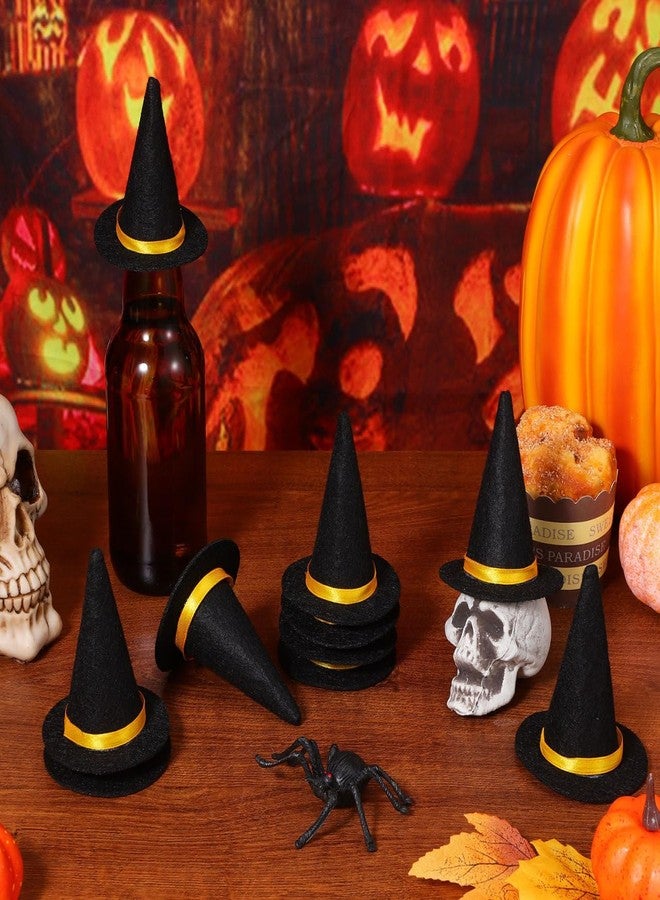 BESTOYARD 10Pcs Mini Witch Hats - Black Felt Wine Bottle Covers Cute Halloween Decorations for Parties Craft Projects and Cosplay Events - Image 4
