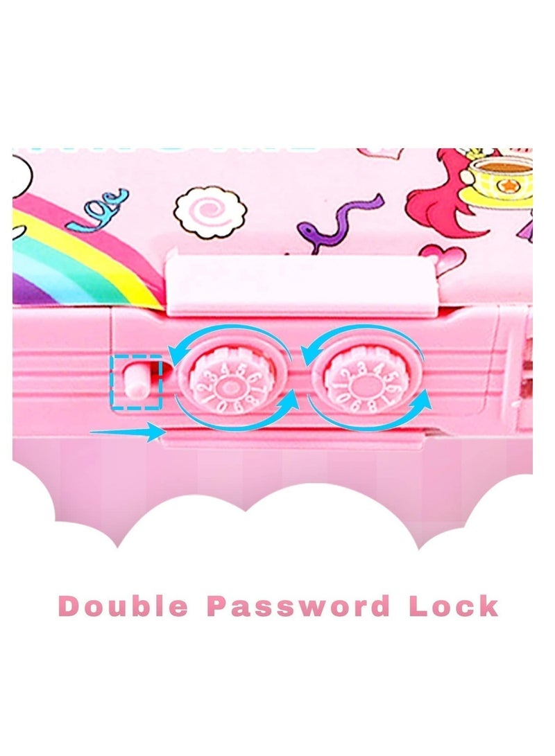Pop Up Multifunction Pencil Case for Girls and Boys, Cute Cartoon Pen Box Organizer Stationery with Lock, Sharpener, Schedule, Whiteboard, School Supplies, Best Gifts for Kids - Image 3