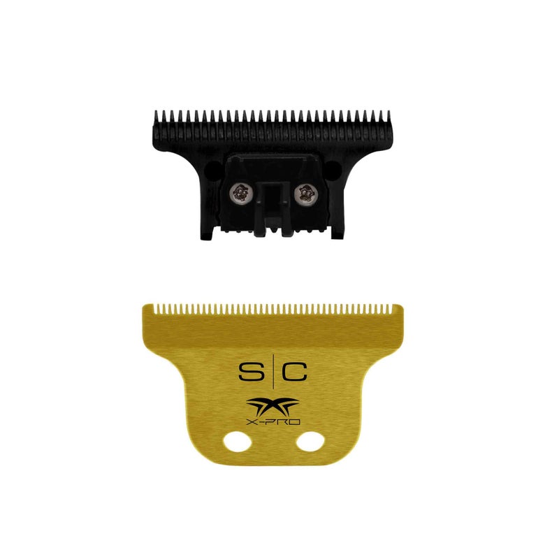 StyleCraft Replacement Fixed Gold Titanium Classic X-Pro Hair Trimmer Blade with Black Diamond Carbon DLC The One Cutter Set - Image 2